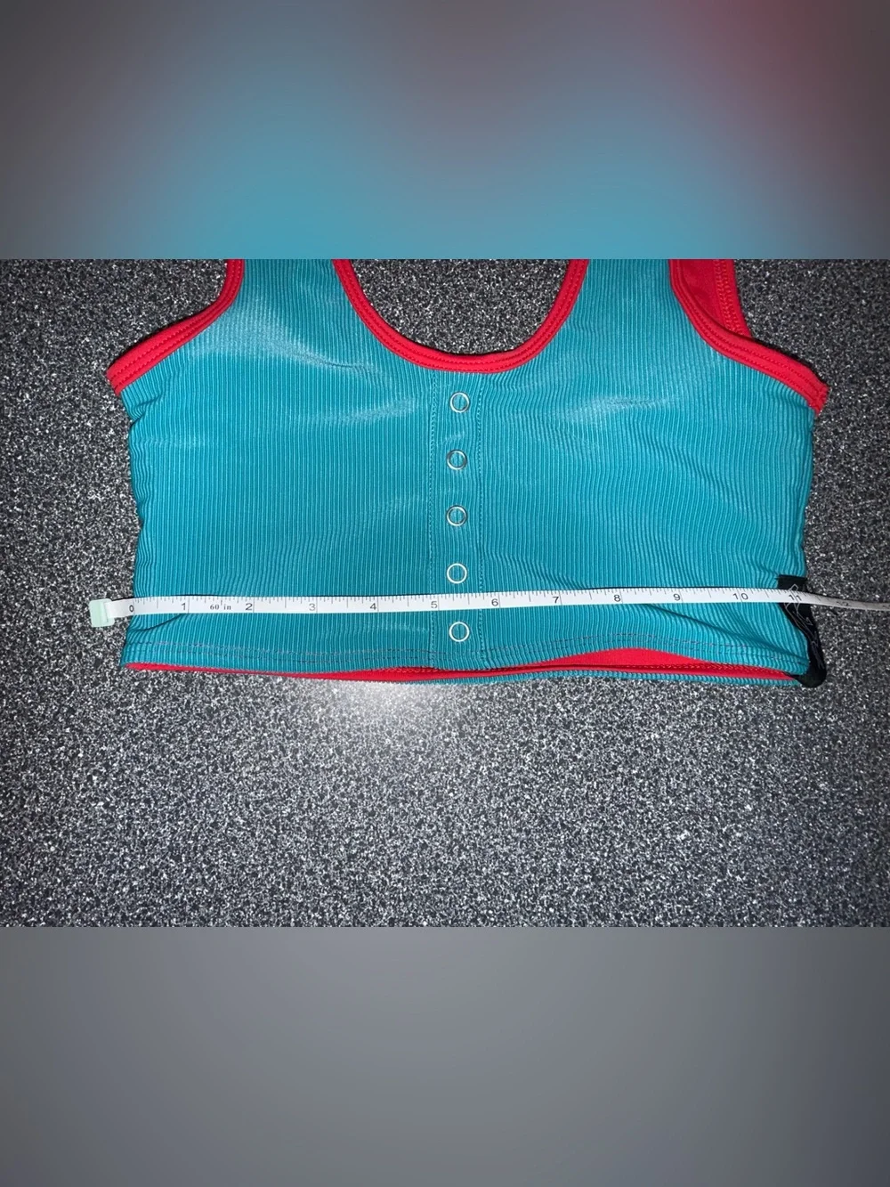 Tiger Friday Teal and Red Dance Crop Top - Size Adult X-Small